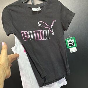 PUMA 2 pc. short sleeve round neck, puma logo T-shirt & puma logo racerback tank